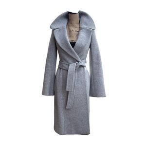 New Stella McCartney Wool Blend Belted Gray Knee Length Coat Women size 36